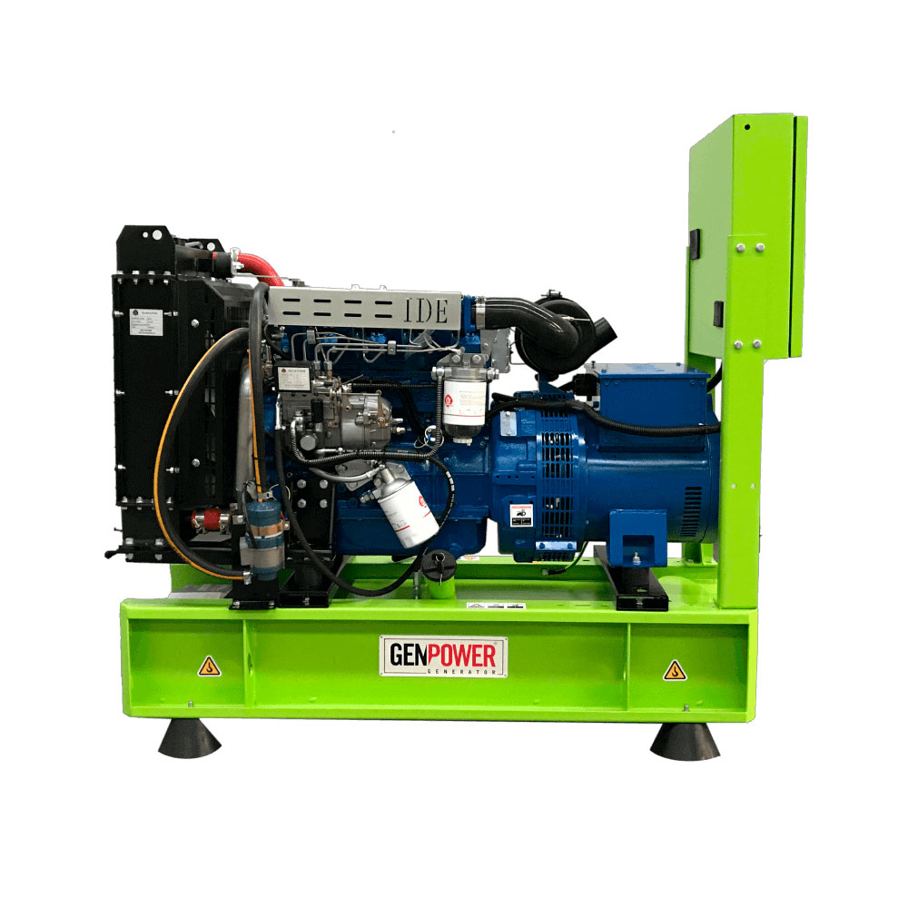 Генератор дизельний GNT 11 MAN, 3-фазний 230/400V, 50Hz, 11kVA/8.8kW, бак 58л, витрата 2.1 л/год, відкритий тип, ручне керування, 1400x597x1309 мм, 522 кг