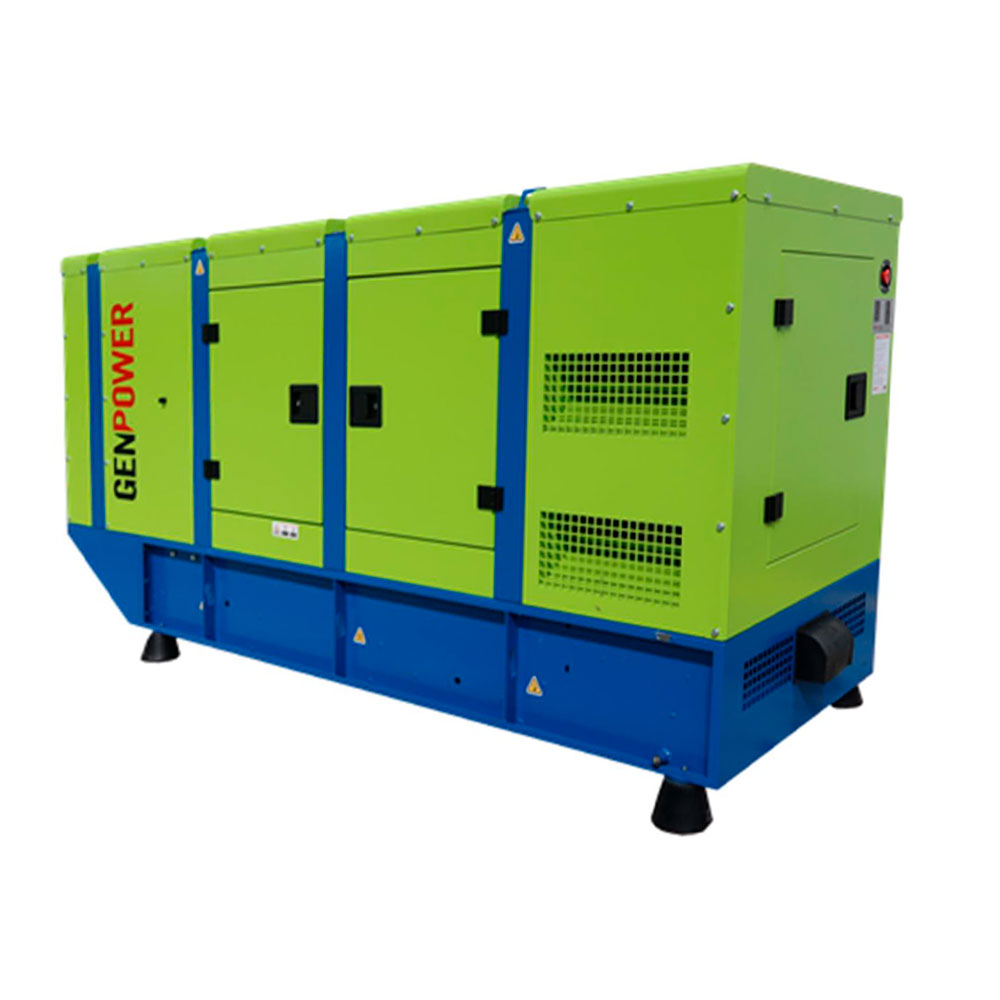 Генератор дизельний GNT 100С AUTO, 3-фазний 230/400V, 50Hz, 100kVA/80.0kW, бак 223л, витрата 15.53 л/год, закритий тип, 3000x1000x1380мм, 1200