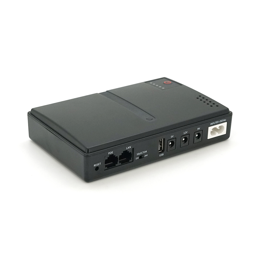 ДБЖ UPS-18W DC1018P YT45103 для роутерів/комутаторів/PON/POE-430, 5//9/12V, 1A, 10000MAh(знімні 4*2500MAh), Black, BOX