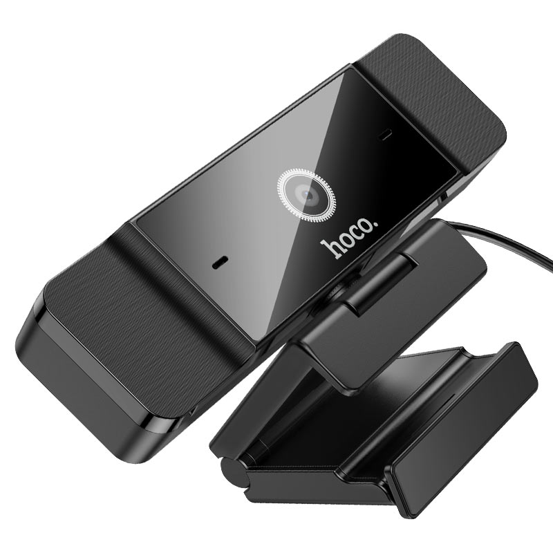 Вебкамера з гарнітурою HOCO D100, 1080p, пласт. корпус, Black, BOX