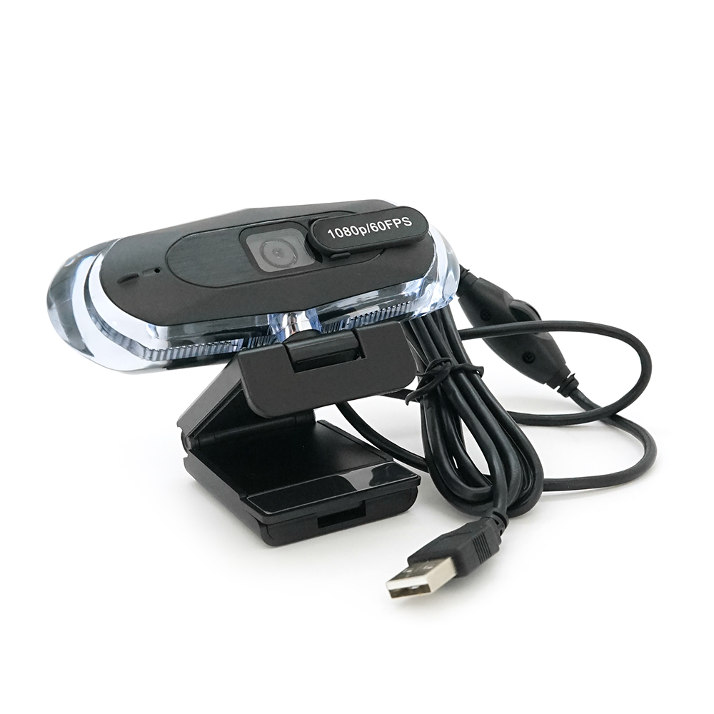 Вебкамера з гарнітурою 8821, 1080P 60fps /2K 30fps з RGB LED підсвічуванням, пласт. корпус, Black, BOX