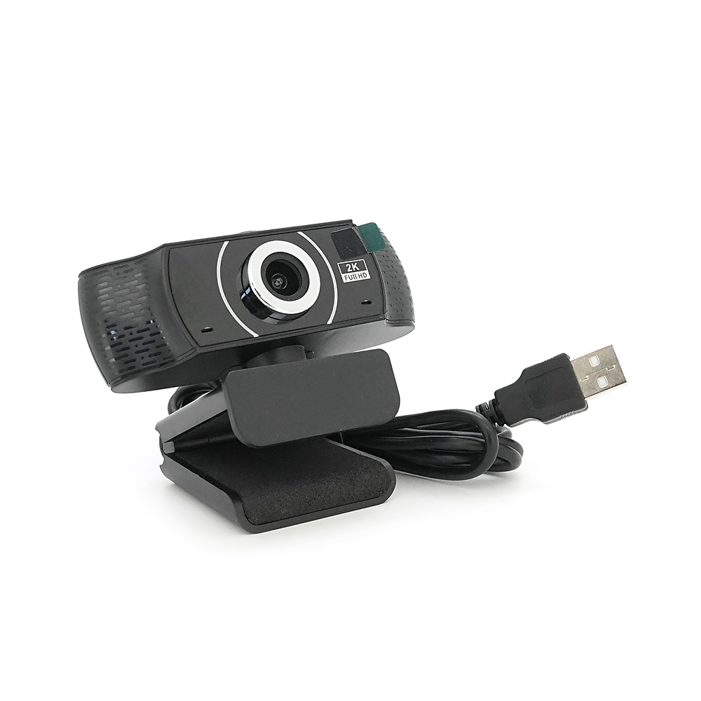 Вебкамера із мікрофоном B08, 2K 30fps, пласт. корпус, Black, BOX