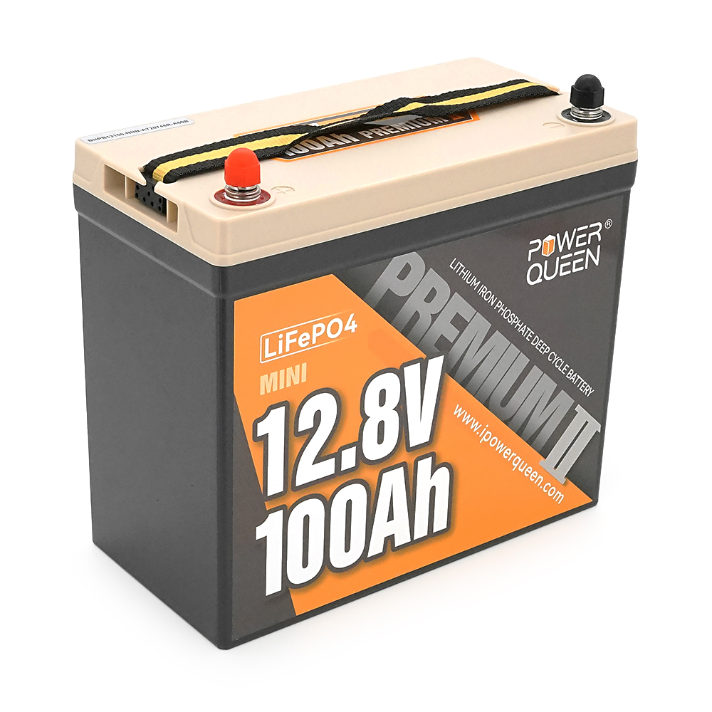 Акумуляторна батарея LiFePO4 Power Queen 12.8V 100Ah Mini, 1280Wh, BMS 100A, 329*172*214мм