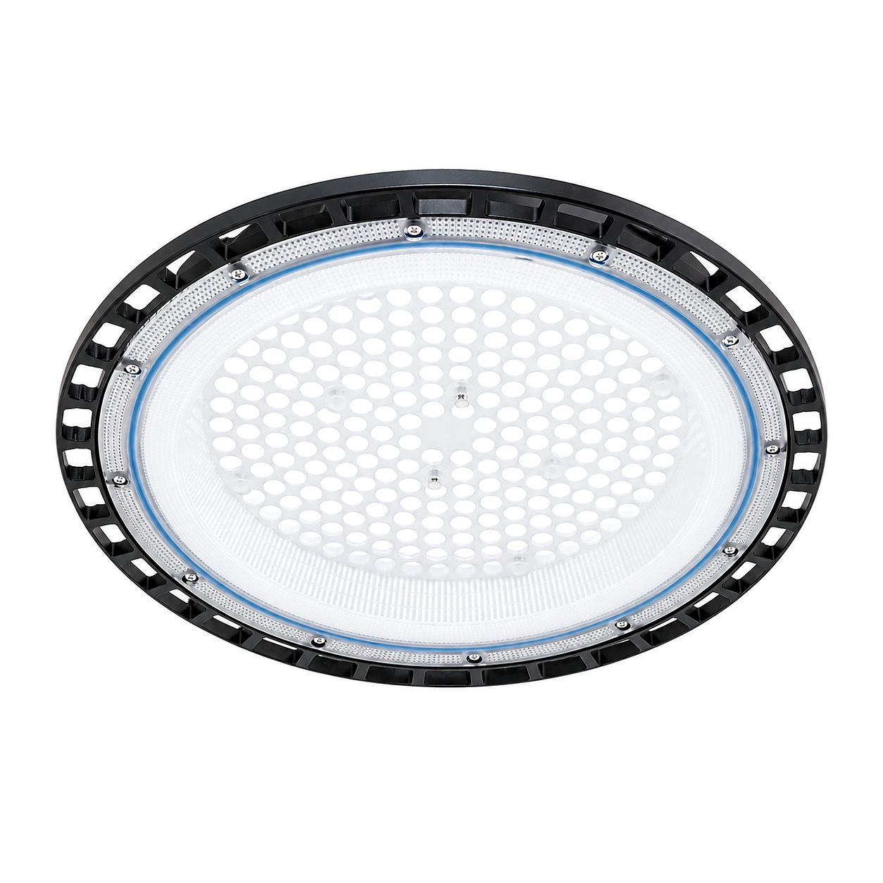 Стельовий промисловий світильник Ritar BHL02-200W, 6500K, 220V. IP65, 30000lm, RA >80, Φ362*35 мм, Black