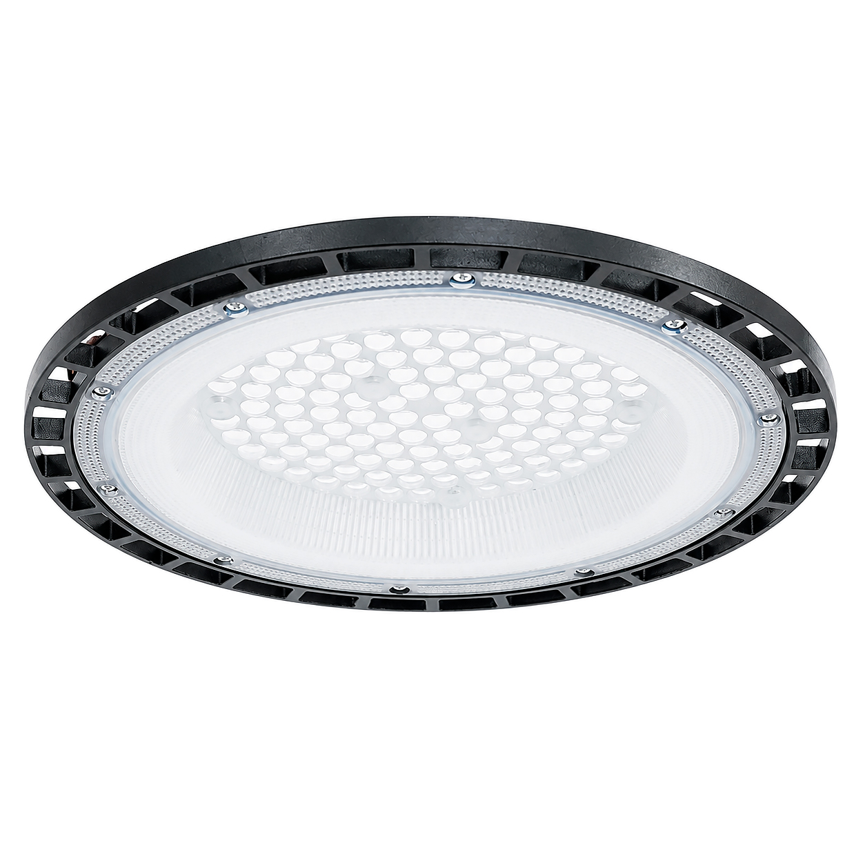Стельовий промисловий світильник Ritar BHL02-100W, 6500K, 220V. IP65, 30000lm, RA >80, Φ362*35 мм, Black