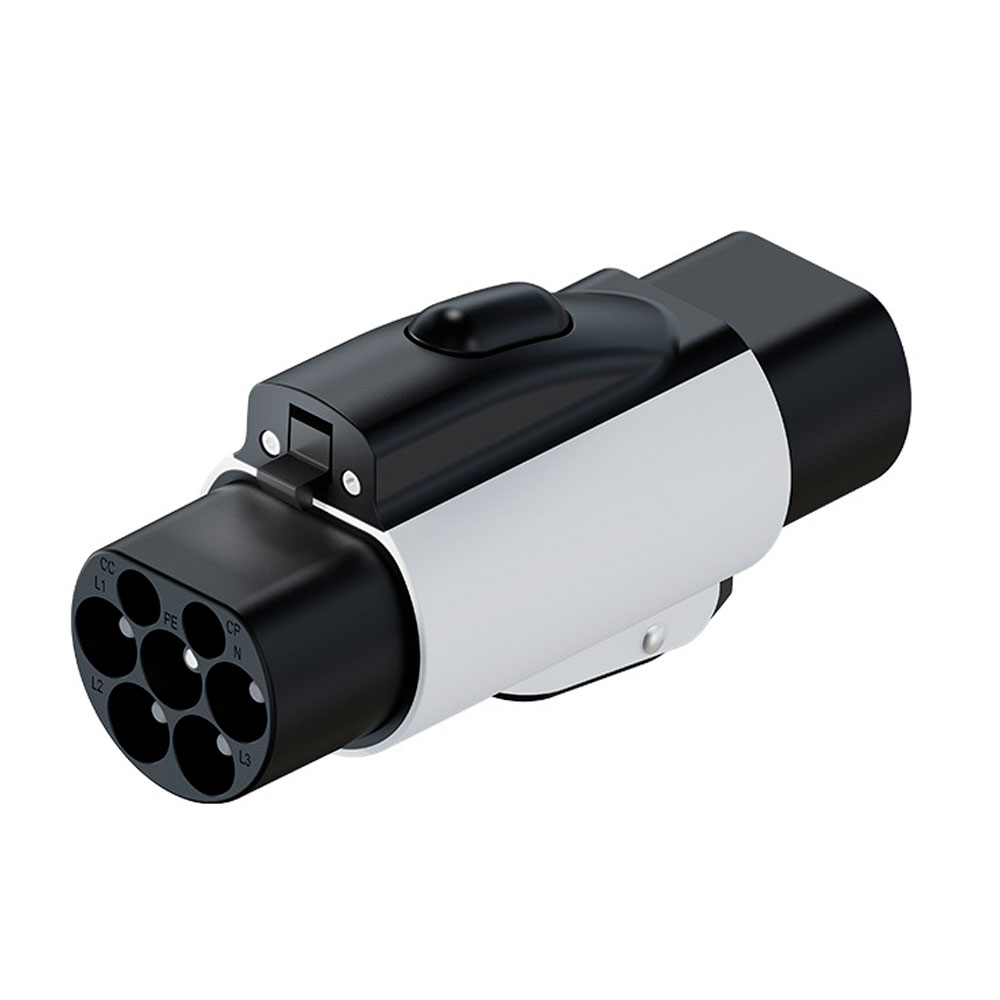 Адаптер перехідник для заряджання електромобіля Type2-GB/T, 32A, 7kW, IP67, Black/Grey