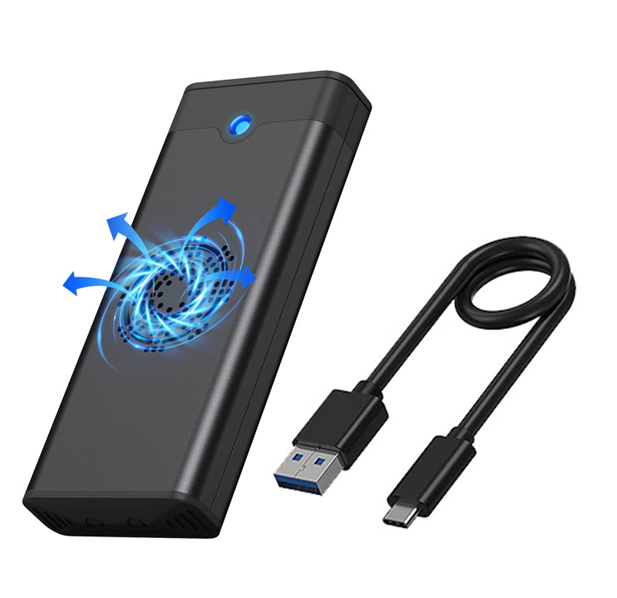 Кишеня зовнішня M8NVME, Type-C 3.1 A-C 10 Гбіт/с, M.2/NVME Протокол: M.2 NVME Single Protocol, Контролер: 9210/583, з охолодженням, Gray