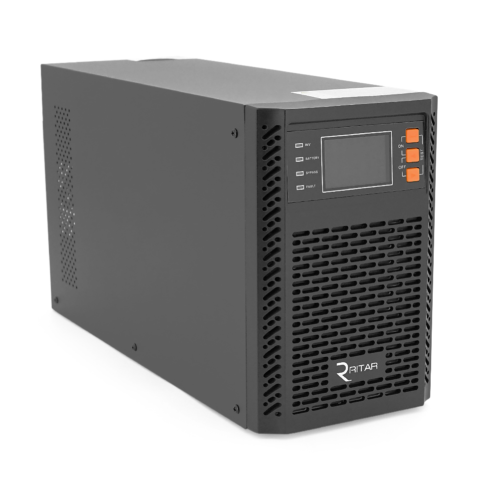 ДБЖ ON-LINE Ritar TOWER PT-2KSLI-LCD, 2000 Вт, 51,2 В постійного струму, 307 Вт·год LiFePo4, роз’єми Euro *4 шт., 1*USB, 1*RS232, 1*EPO, слот SNMP, Q2