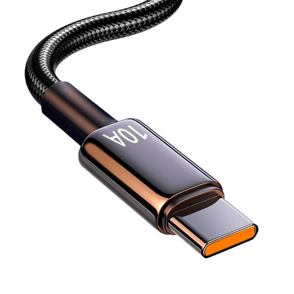 Кабель Type-C для Type-C (male to male), 10A, Підтримка SCP, QC3.0, PD до 240Вт, 480Mbps, довжина 1.0м, обплетення, Black, Box