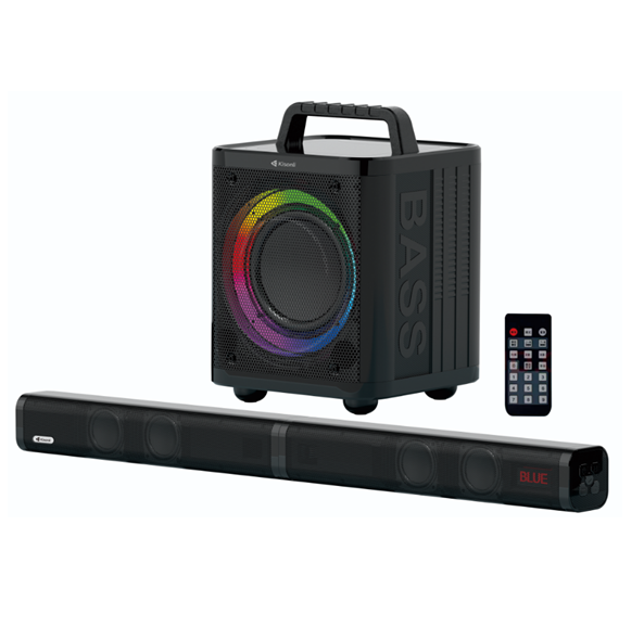 Колонки 2.0 Kisonli K16, для ПК та ноутбука, живлення 220V + jack 3.5mm, 5W, 20Hz-20KHz, з сабвуфером, bluetooth, Black, BOX,