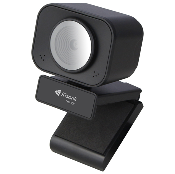 Вебкамера із мікрофоном Kisonli D4, 2K 30fps, пласт. корпус, Black, BOX