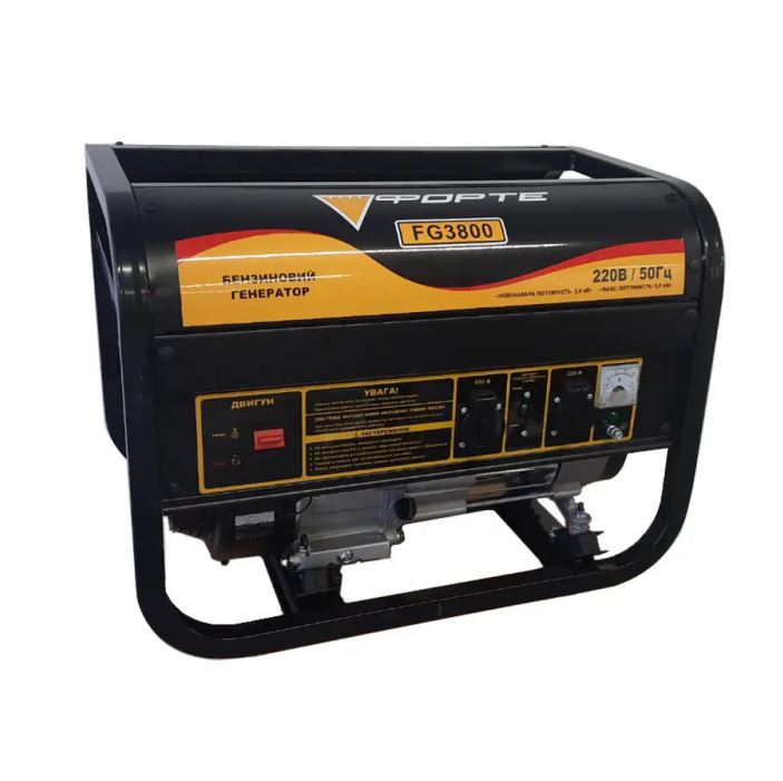 Генератор БЕНЗИНОВИЙ FG3800 2.8 кВт (3 KVA), однофазний, 220V, 50Hz, об'єм 15л