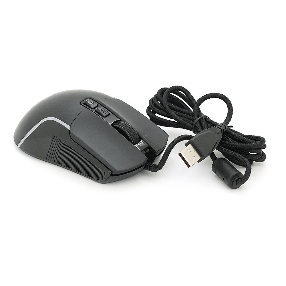 Миша провідна JEDEL GM109, 7 кнопок, 800/1600/2400/4800/6000/12400DPI, кабель 1,35 м. RGB підсвічування. Black. Box