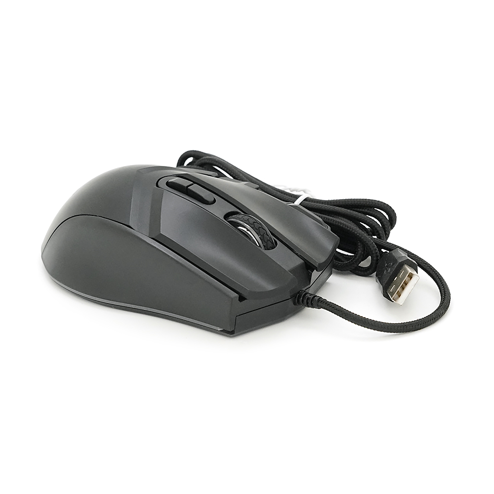 Миша провідна JEDEL GM800, 8 кнопок, 1200/1800/2400/3600/4800/7200DPI, кабель 1,5 м. RGB підсвічування. 128х77х40мм. Black. Box