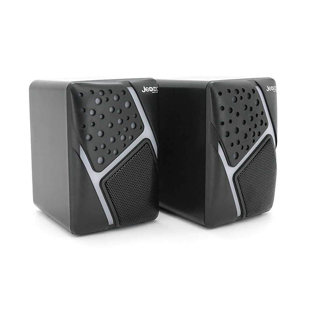 Колонки 2.0 JEDEL S-527 USB+3.5mm, 2x3W, 120Hz-20KHz, з LED підсвічуванням, 65х80х100 мм, Black, BOX