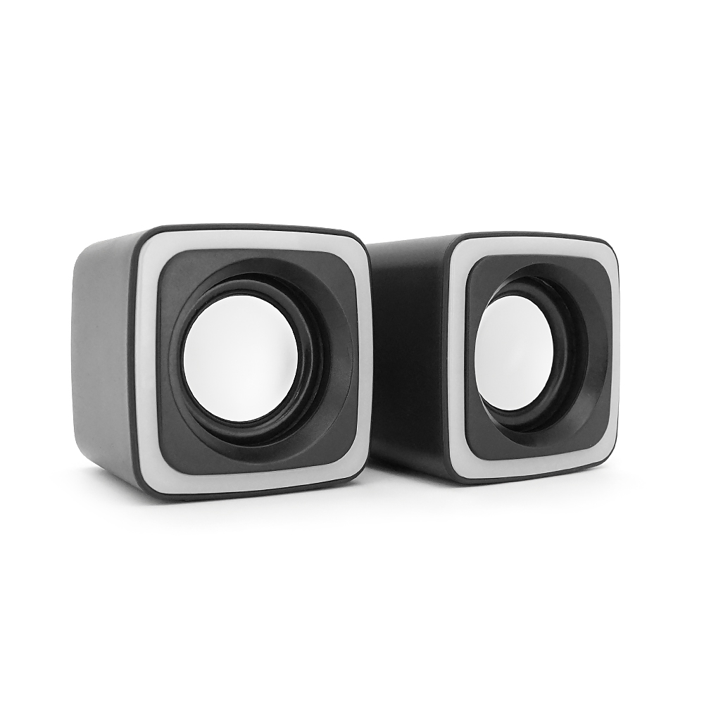 Колонки 2.0 JEDEL S-575 USB+3.5mm, 2x3W, 30Hz-16KHz, з LED підсвічуванням, 72х73х65 мм, Black, BOX