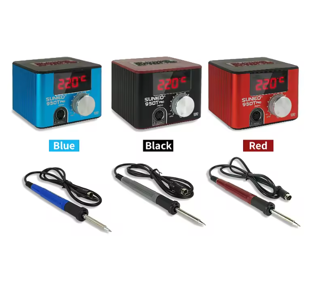 Паяльна станція SUNKKO 950T-pro, паяльник з блоком регулювання, T12, 75 Вт, 220В, 200-480∘C, 80*80*58мм