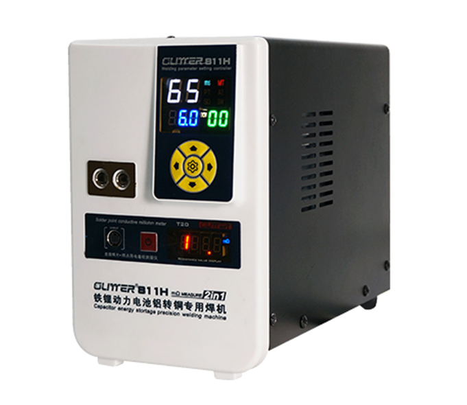 Апарат точкового зварювання конденсаторний GLITTER 811H, Ni-Cd, Ni-MH, Li-Ion, стрічка 0,15-0,45мм, 220V, 50 мм2, U=5.6-6V, t=0.1-20ms, 36 kW, +75A+75B, 370x220x360mm, 9kg