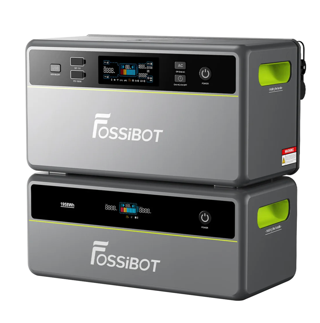 All-in-One Solar station FOSSiBOT FBP1200W+Battery, APP Control, WiFi, 3916Wh LiFePO4 6000Cycles, MPPT 2000W max, 3хAC 220, 1xUSB-15W, 1хUSB-C(100W), Fast charge 90min, Bluetooth, Heating, IP65, -20-55°C, 476×308×504mm, 41kg