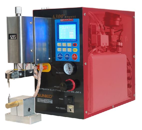 Апарат точкового зварювання конденсаторний SUNKKO A301, Ni-Cd, Ni-MH, Li-Ion, стрічка 0,1-0,25 мм, 220V, струм-2000А, 12kW, вбудований компресор, 600*490*260mm, 30kg