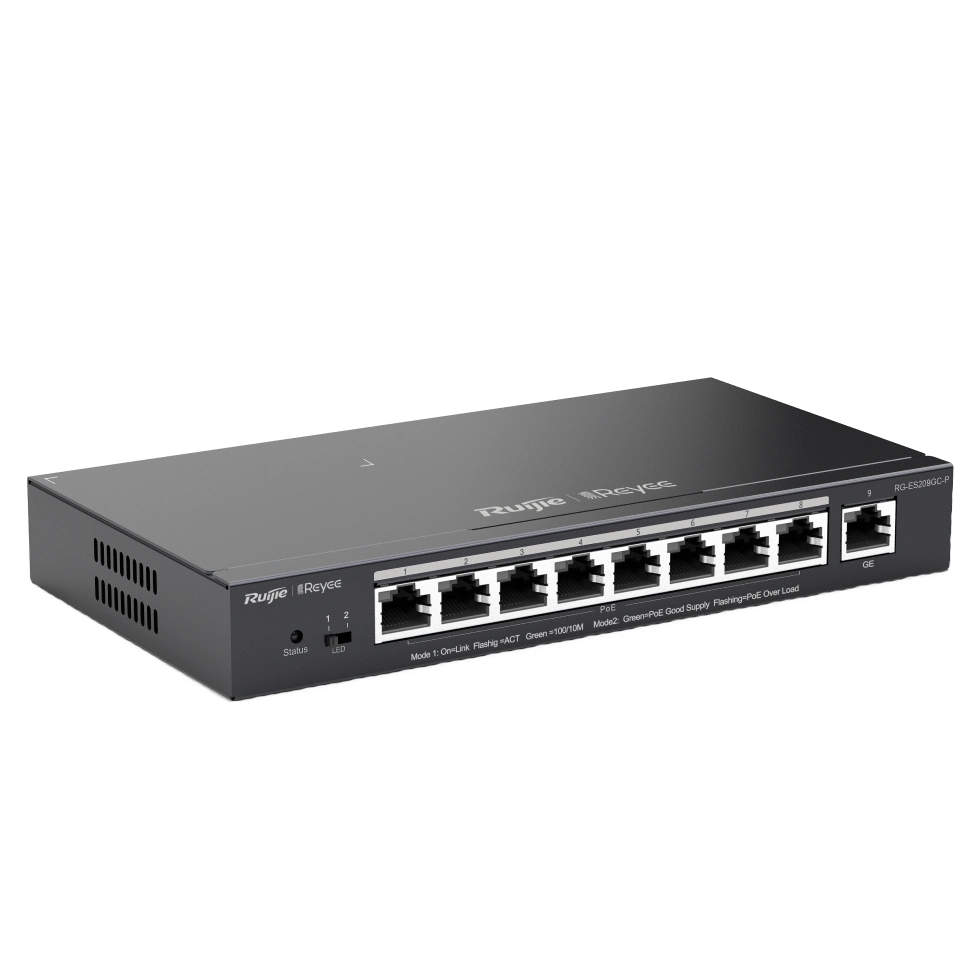 9-портовий 10/100/1000Мб керований PoE комутатор Ruijie Reyee RG-ES209GC-P