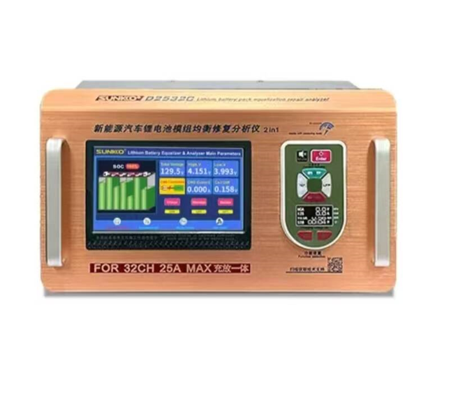 Балансир пасивний Sunkko D2524 32S Lifepo4, Li-ion 2-32S, 25A, індикатор LCD, аналізатор з функцією розряду, bluetooth, Box