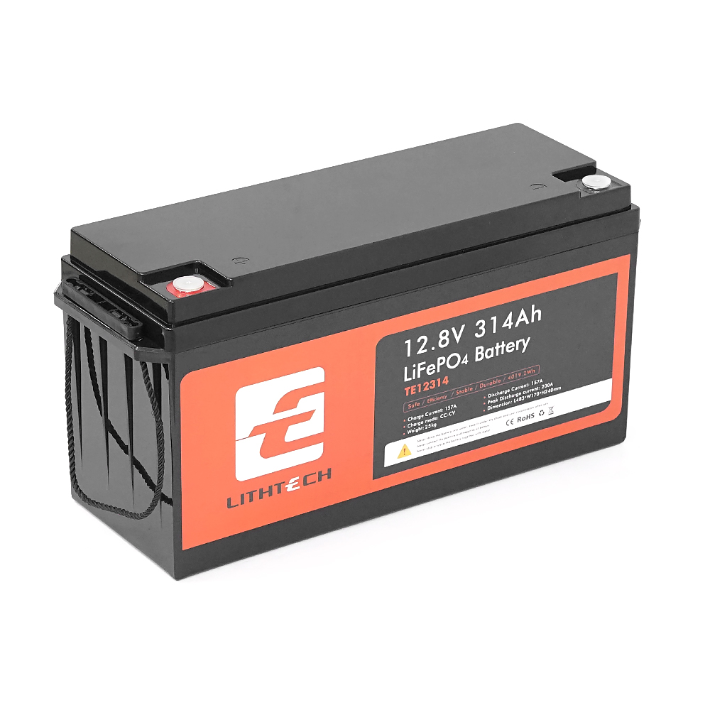 LITHTECH TE12314BH + Bluetooth LiFePO4 12,8V 314Ah, 3,14kWh, BMS200A@4S, 6000 cycles