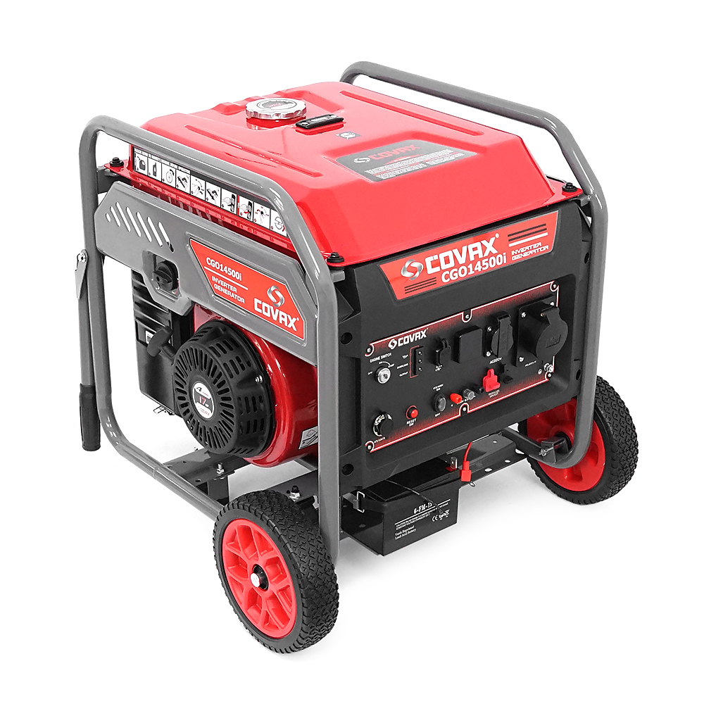 Генератор інверторний COVAX CGO14500i, 9.5kW, бензин, однофазний 220V, 50Hz, electrik starter, 4-stroke, бак 25L, 633х550x605mm, 70kg