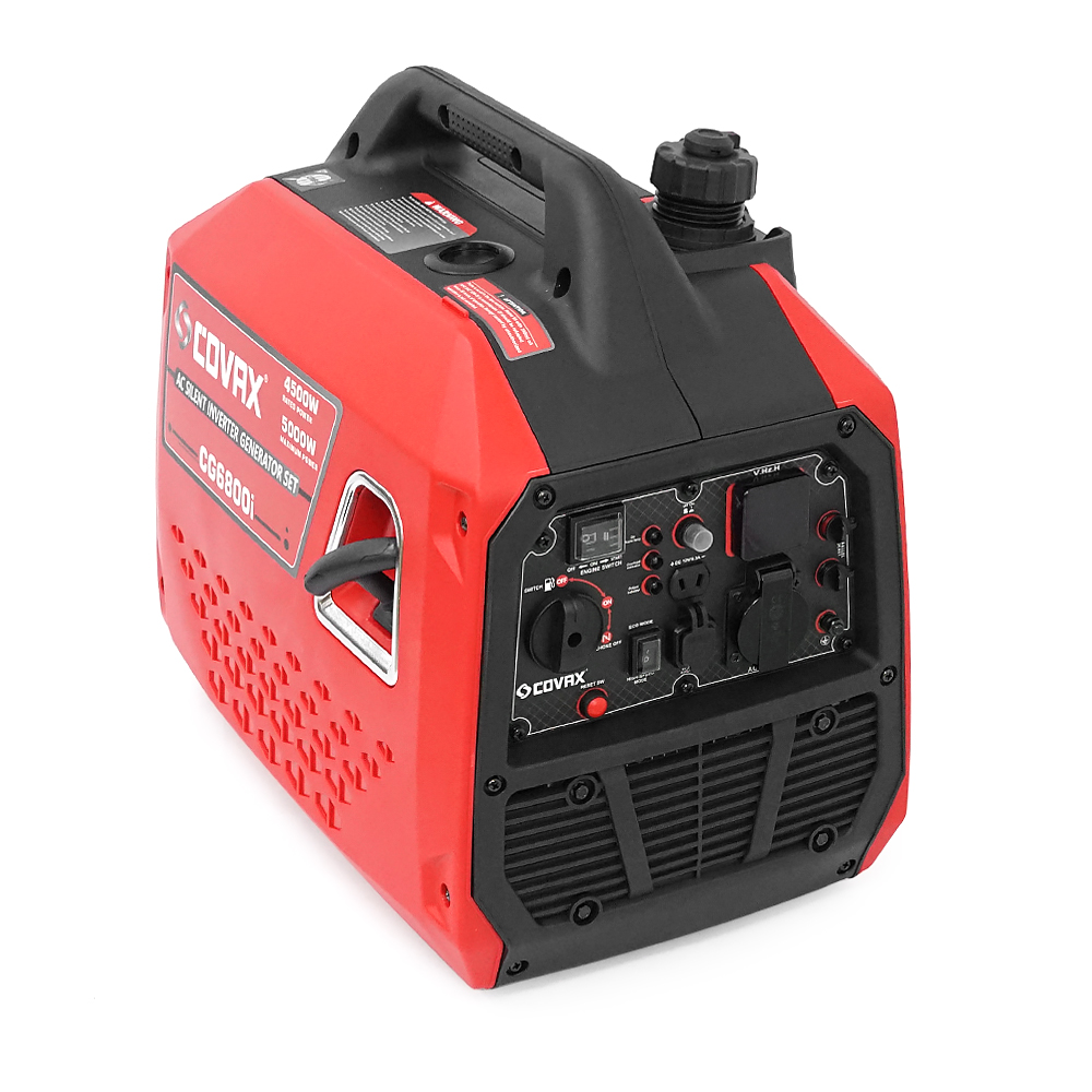 Генератор інверторний бензин COVAX CG6800i, 5.0kW, однофазний 220V, 50Hz, ручний стартер, KM165F 4-stroke, бак 5.6L, 520х350х500mm, 29,5kg