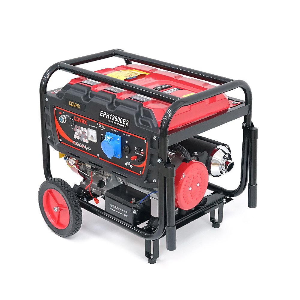 Генератор бензиновий COVAX EPH12500E2, 8.0kW, однофазний 220V, 50Hz, DC12V, 18HP, Electric Starter, tank 25L, 705x560x570mm, 86kg