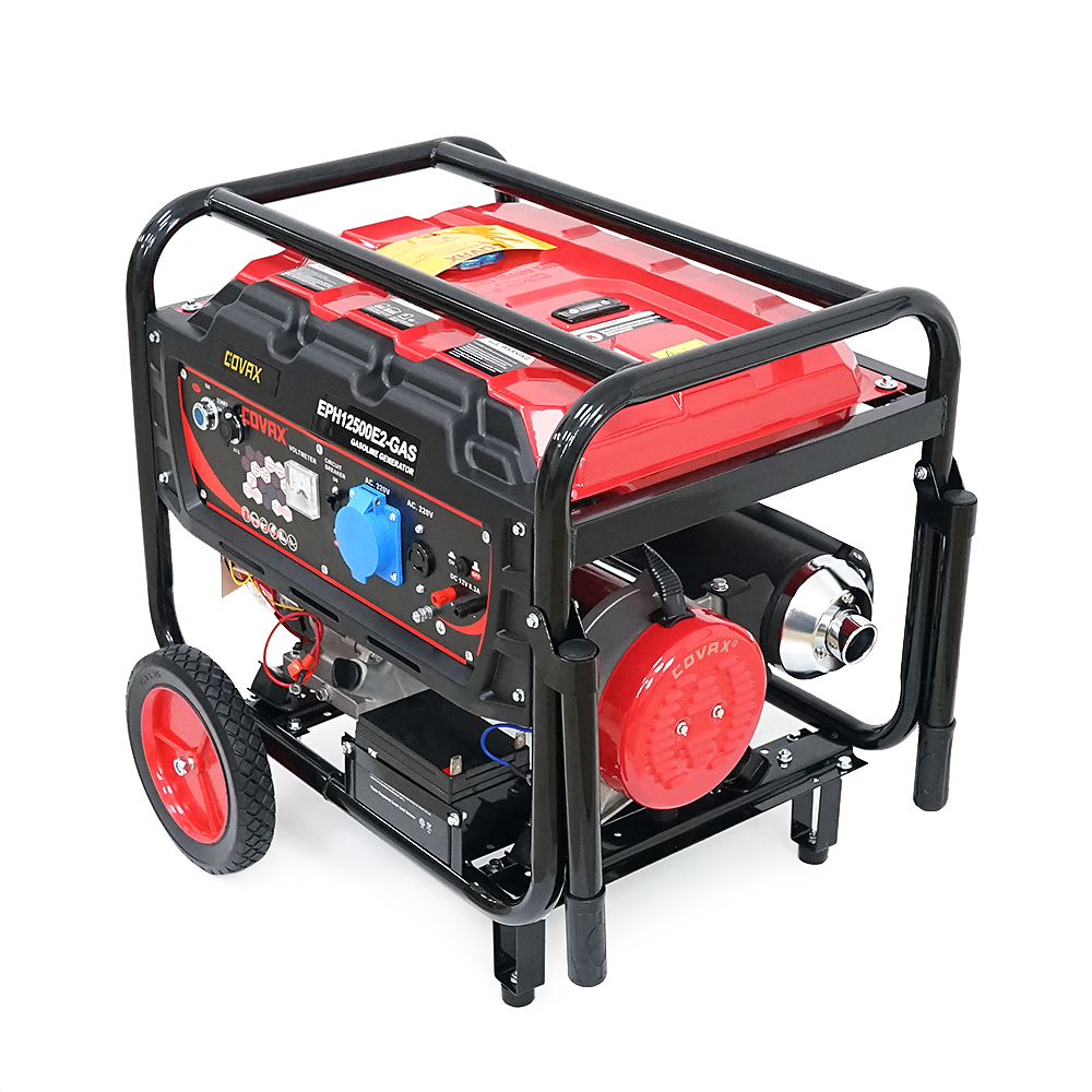 Генератор бензиновий COVAX EPH12500E2-GAS, 8.0kW, бензин/газ, однофазний 220V, 50Hz, DC12V, 18HP, Electric Starter, tank 25L, 705x560x570mm, 86kg