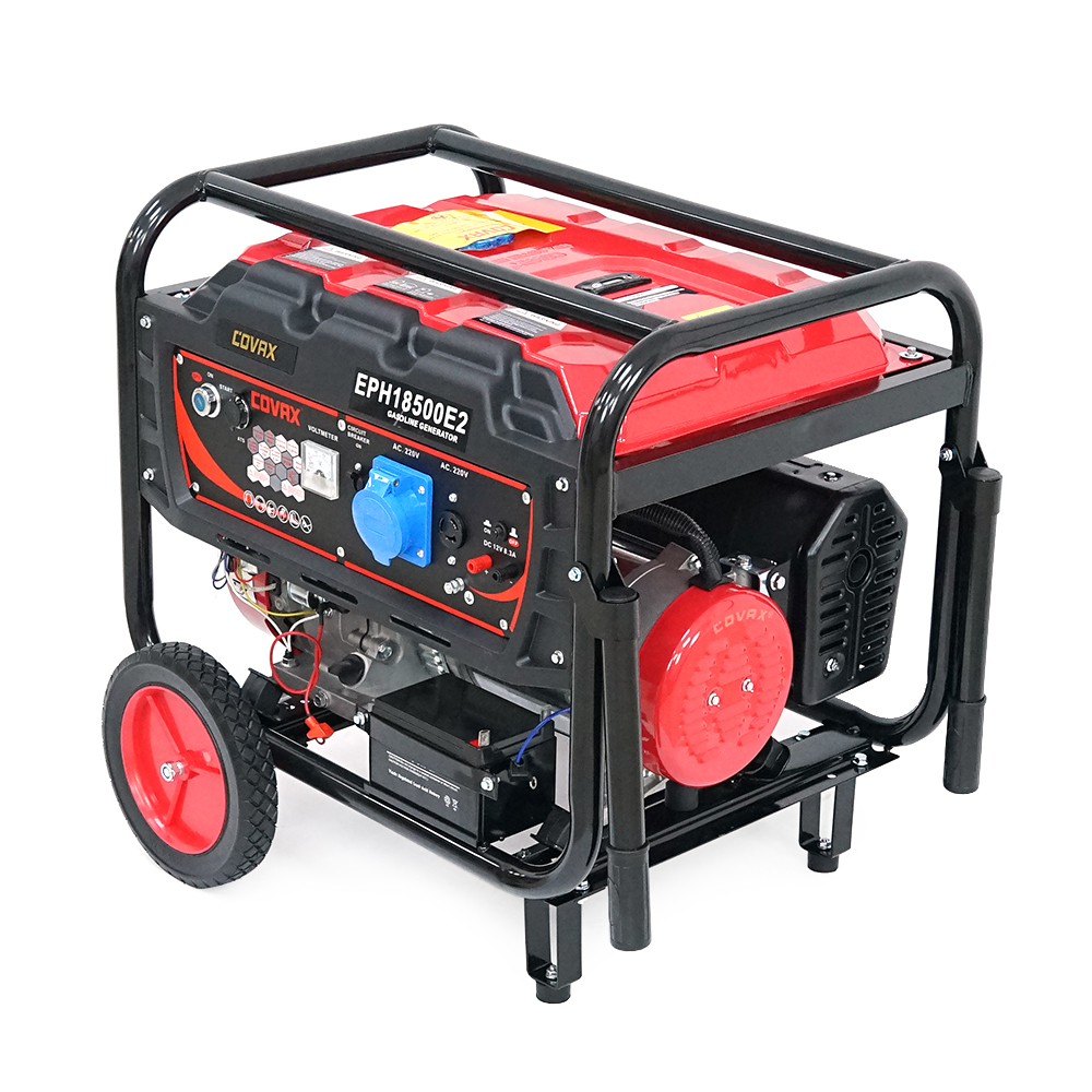 Генератор бензиновий COVAX EPH18500E2, 9.0kW, однофазний 220V, 50Hz, DC12V, 20HP, Electric Starter, tank 25L, 705x560x570mm, 88kg