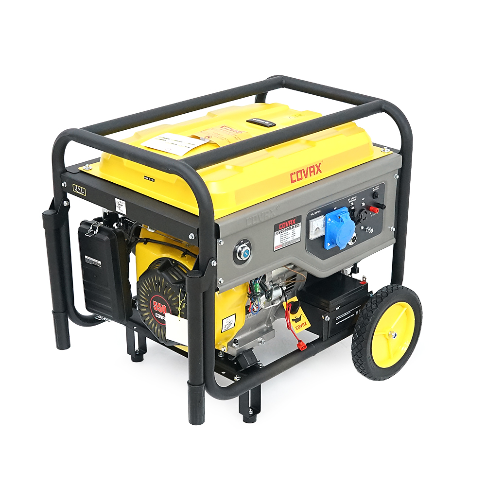 Генератор бензиновий COVAX CV20500LD-E2, 9.5kW, однофазний 220V, 50Hz, DC12V, 21HP, Electric Starter, tank 25L, 710x535x555mm, 96kg