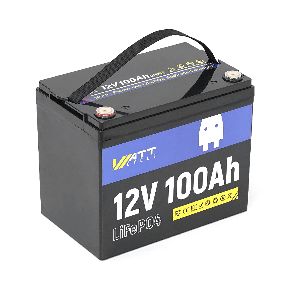 Аккумуляторная батарея WattCycle LiFePO4 WT12V100AH10 12,8V 100Ah, 1,28kWh, BMS50A@4S, 6000 cycles, 260x168x209, 10.5kg
