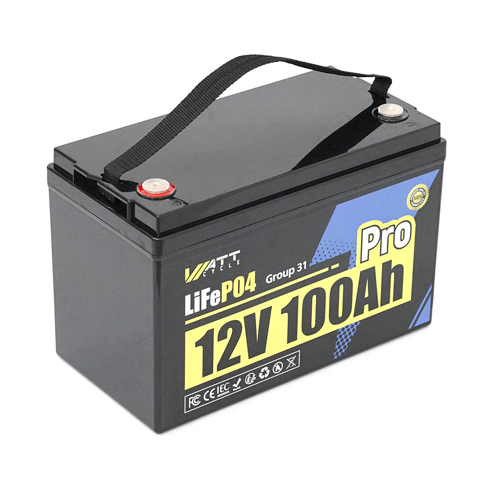 Аккумуляторная батарея WattCycle LiFePO4 WT12V100AH110PRO Bluetooth 12,8V 100Ah, 1,28kWh, BMS110A@4S, 5000-15000 cycles, IP66, 332x172x218,11.8kg, Q2