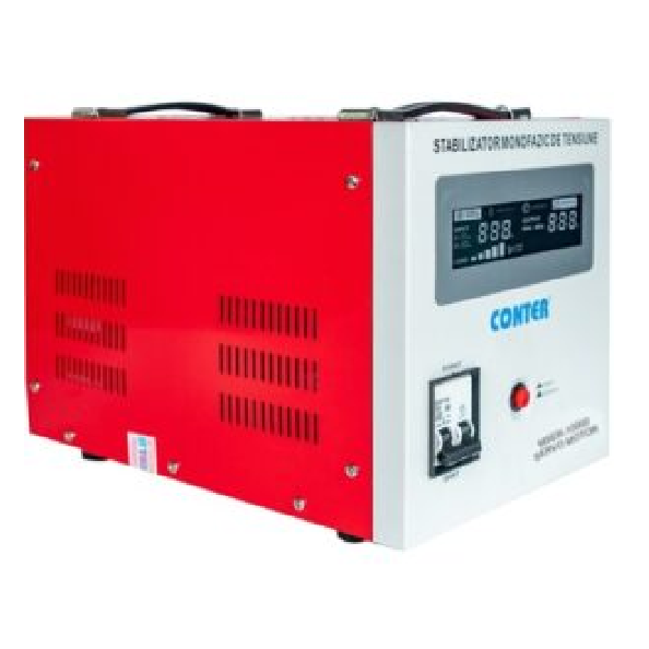 Стабілізатор напруги Conter MSER 15000 VA-V2/12000W однофазний, сервопривід, монтажу підлоги, LED дисплей, DC130-260V, AC230±3%,колодка, 220x335x230mm, 19.1kg