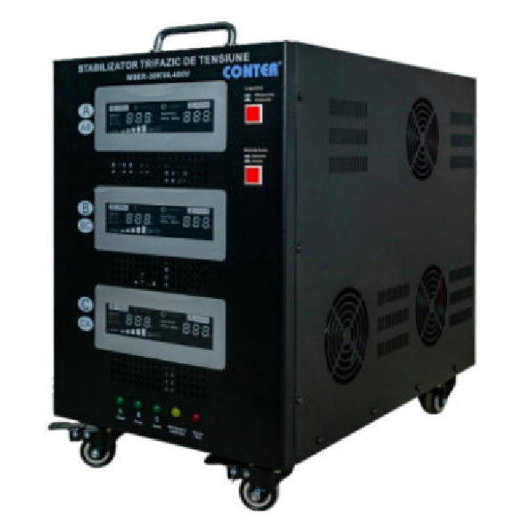Стабілізатор напруги Conter MSER-30KVA/24KW-400V-V2 трифазний, сервопривід, монтажу підлоги, LED дисплей, діап225-450V, AC400±3%, колодка, 302x542x415 mm, 58kg