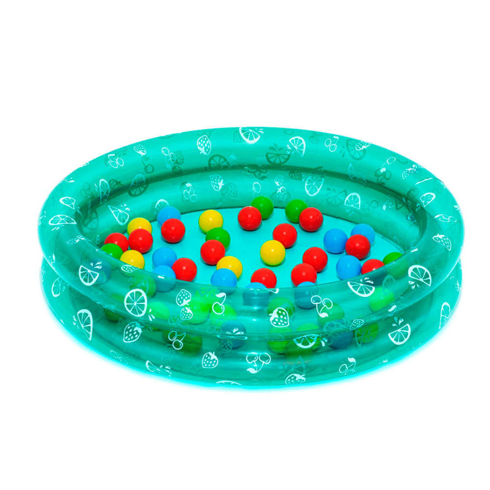Басейн дитячий надувний + 50 кульок. 91х91х20см. Об'єм 73 літри. Ремкомплект. Green. Box