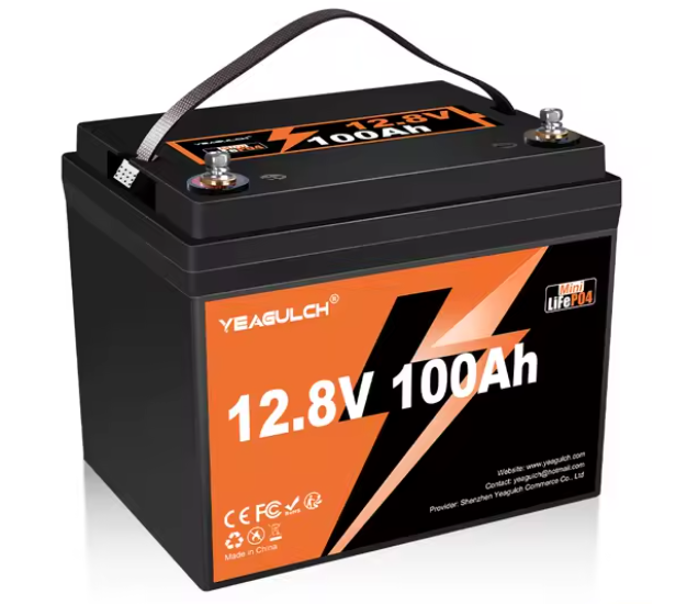Акумуляторна батарея YEAGULCH Mini LiFePO4 12,8V 100Ah 1280Wh, BMS-100A, (  246 x 187 x 197) , M8, 12.9kg Q1