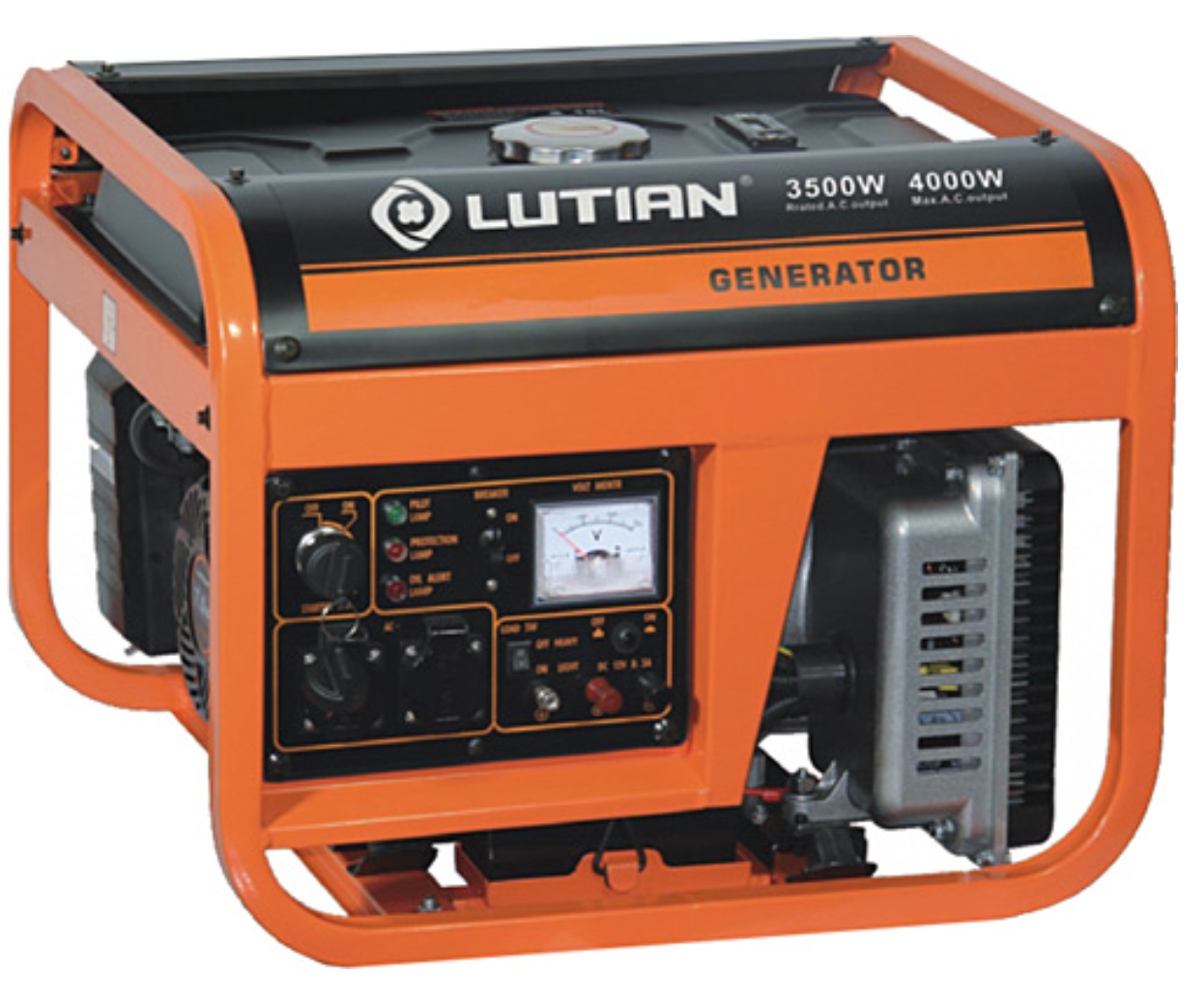 Генератор инверторный БЕНЗИНОВЫЙ LUTIAN LT4500EI, 4,5KVA (3.5kW), однофазный, мотор LT170-F1 4-тактний, 1-циліндровий OHV, 220V, 50Hz, обьем 15л, электростартер, 580x570x450 мм, 45кг