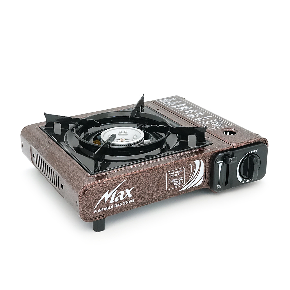 Портативна газова плита MAX YT45960, під газові балони бутан та пропан-бутан, Black, Box
