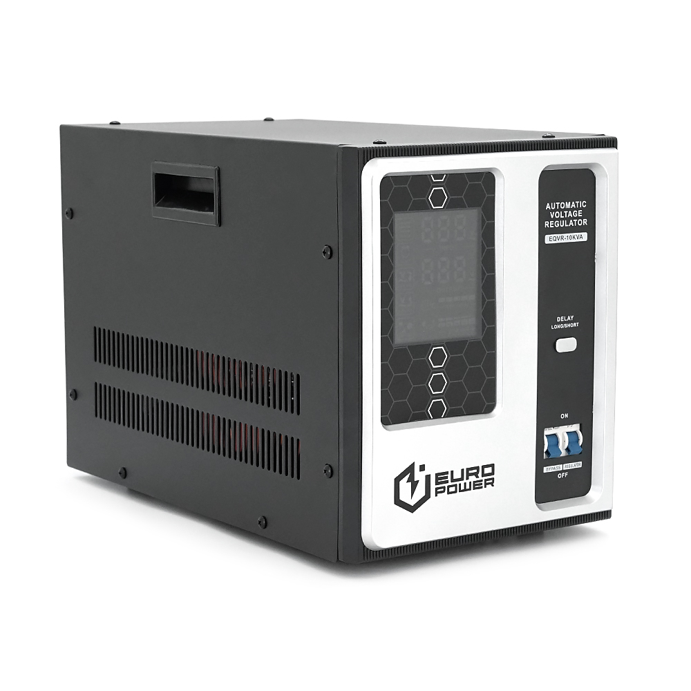Стабилизатор напряжения релейный Europower EQVR-10КVA LCD, 8000W, AC 100V-260V, 50Hz/60Hz, aluninum, ≤50dB, 4100x270x330mm, 18kg. Q1