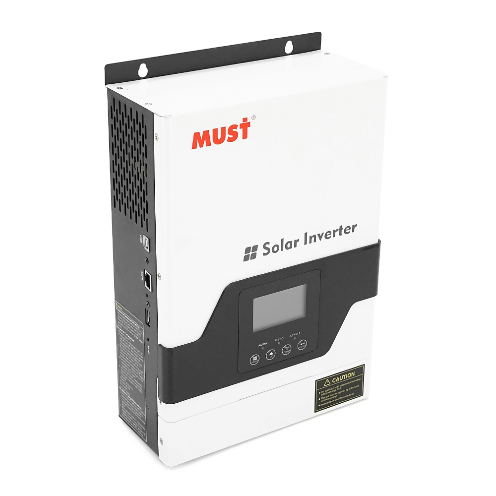 Гiбрiдний ДБЖ  MUST PV18-1012VPM, 1000W, 12V, ток заряда 10-20A, 170-280V, MPPT (60А, 105 Vdc), 225*355*92 мм, 5.5 кг