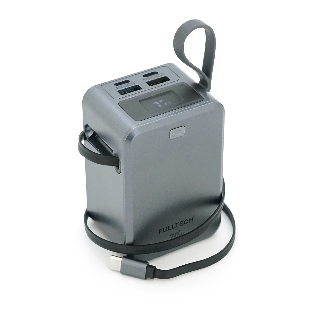 PowerBank FULLTECH FP33 20000mAh, 70W, Input: (Type-C), Output: (USB, 2*Type-C), індикація заряду, 0,440kg, Gray, Box