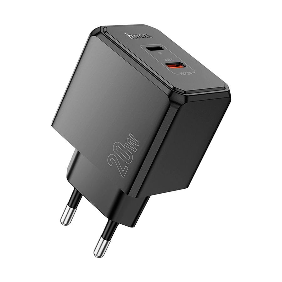 Набір СЗУ HOCO CS16A+ кабель Туре-С/Lighting, 1xUSB-C+1xLighting, PD20W, Black, Box
