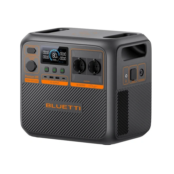 Power station Bluetti Premium 200 V2, 2700 Вт, 2073 Вт * год, LiFePO4, MPPT 1000 Вт, CarPort12V, 2хAC 220, 2xUSB-15W, 2хUSB-C(100W), зарядка 60 хв, 350х250х323,6 мм, 24,2 кг