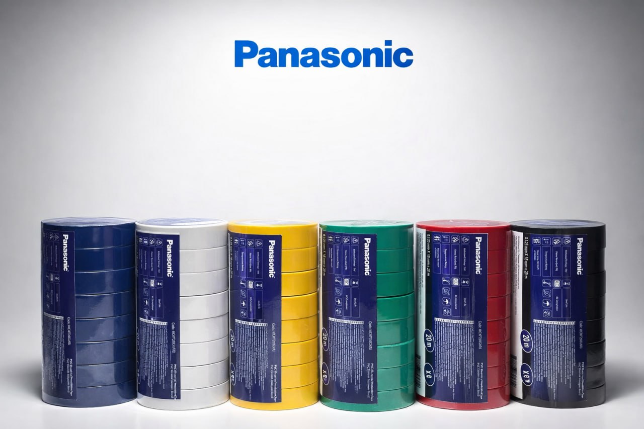 Ізолента ПВХ PANASONIC 0,125мм * 18мм * 20м (зелена), діапазон робочих температур: від 0 ° С до + 90 ° С, Вогнестійка, 8 штук в упаковці, ціна за штуку