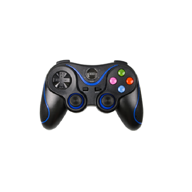 Геймпад бездротової XO GP6 A для PS4 Bluetooth/Wired, 17 кнопок, (Black/Red), 3.7V, 600mAh, 200g. black+blue. Box