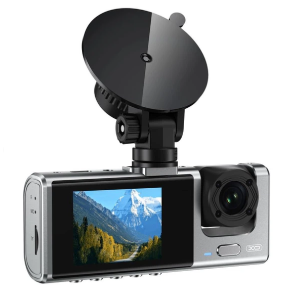 Автомобільний відеореєстратор XO XJ03 камера підвійна 1080 HD Video, DC 5V/1.5A, 200 мАг, Чорний, 105х38х45 мм, 70 г