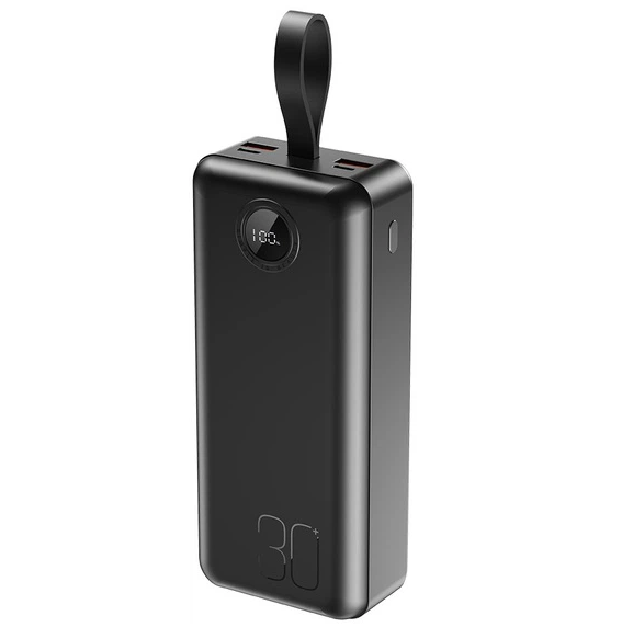 PowerBank XO-PR240 30000mAh Digital Fast Charger, Input:5V-12V/1.5-2.4A(Type-C,MicroUSB),Output: 5V-12V/1.5-5А, PD20W,2- QC22.5W, plastic,Black